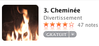 L'application cheminée en 3ème position de l'app store