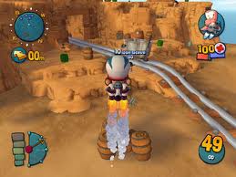 Le jetpack dans Worms4